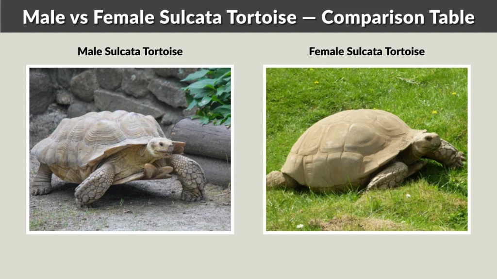 Male vs Female Sulcata Tortoise — Comparison Table
