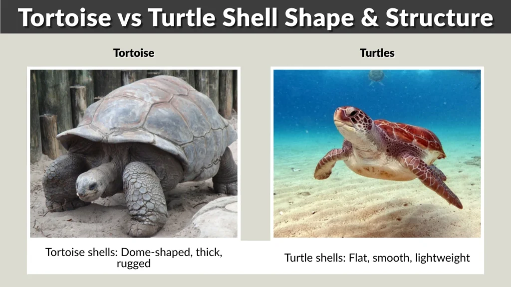 Tortoise vs Turtle Shell Shape & Structure