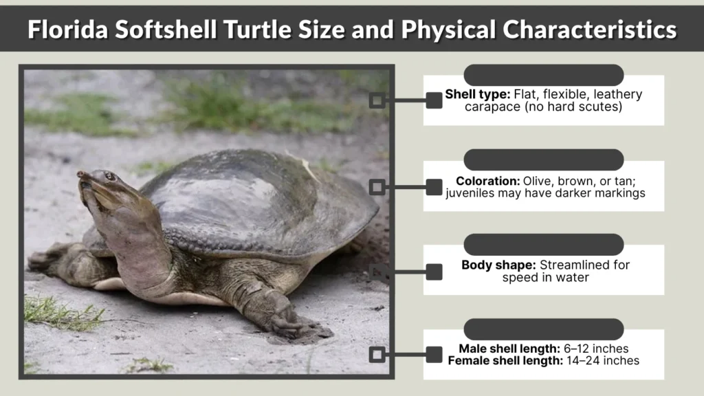 Florida Softshell Turtle Size and Physical Characteristics