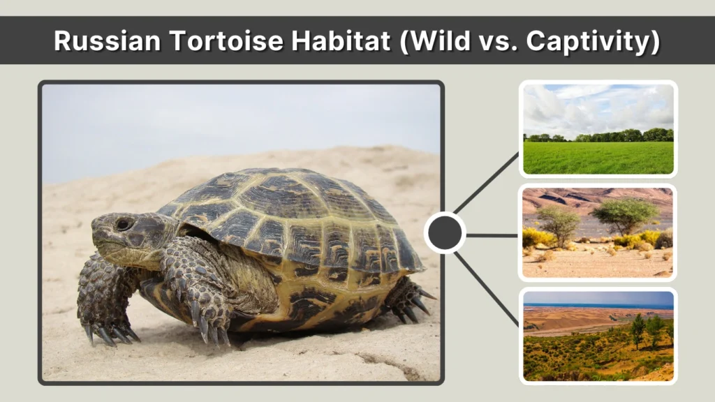 Russian Tortoise Habitat (Wild vs. Captivity)