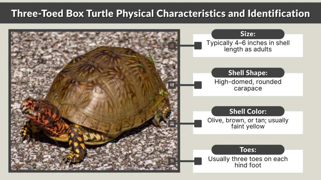 Three-Toed Box Turtle Physical Characteristics and Identification