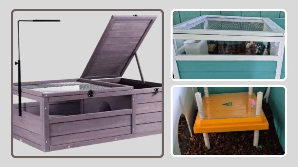 BIRASIL 2-Tier Tortoise Enclosure with Swimming Area