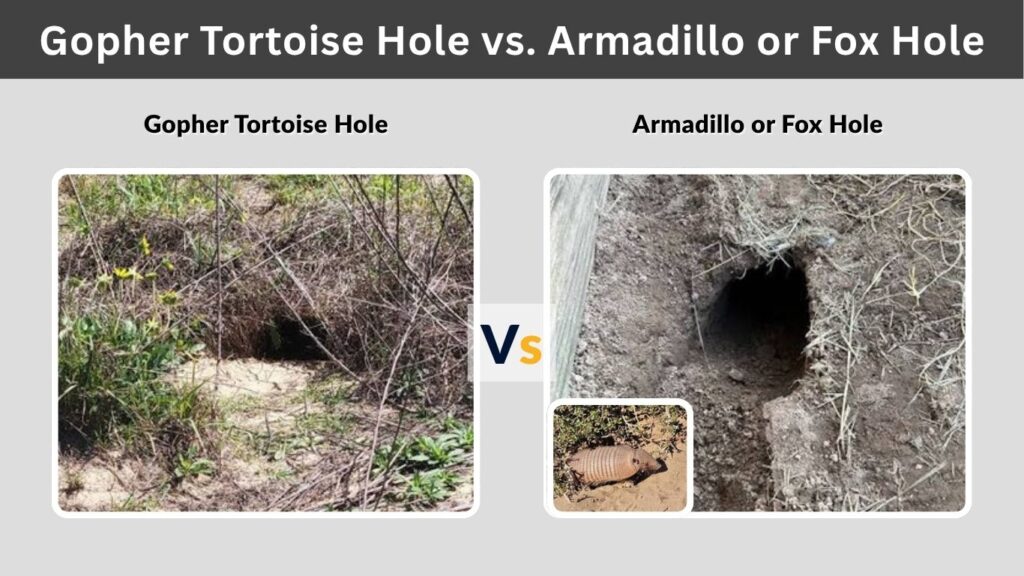 Gopher Tortoise Hole vs. Armadillo or Fox Hole